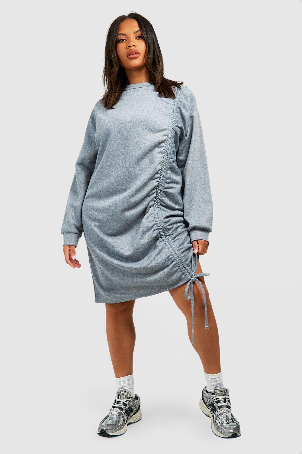 Grey dress hot sale boohoo